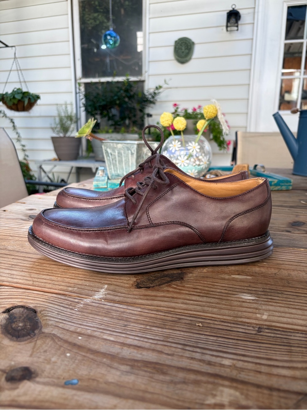 Cole Haan LunarGrand Men’s 9.5 M Brown Leather Oxford Shoes C12601 LunarLon